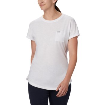 Columbia Cades Cape, Camiseta Blancos Para Mujer | 802356-HVS